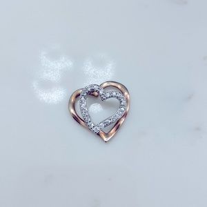 Zales Heart Pendant with bronze accent